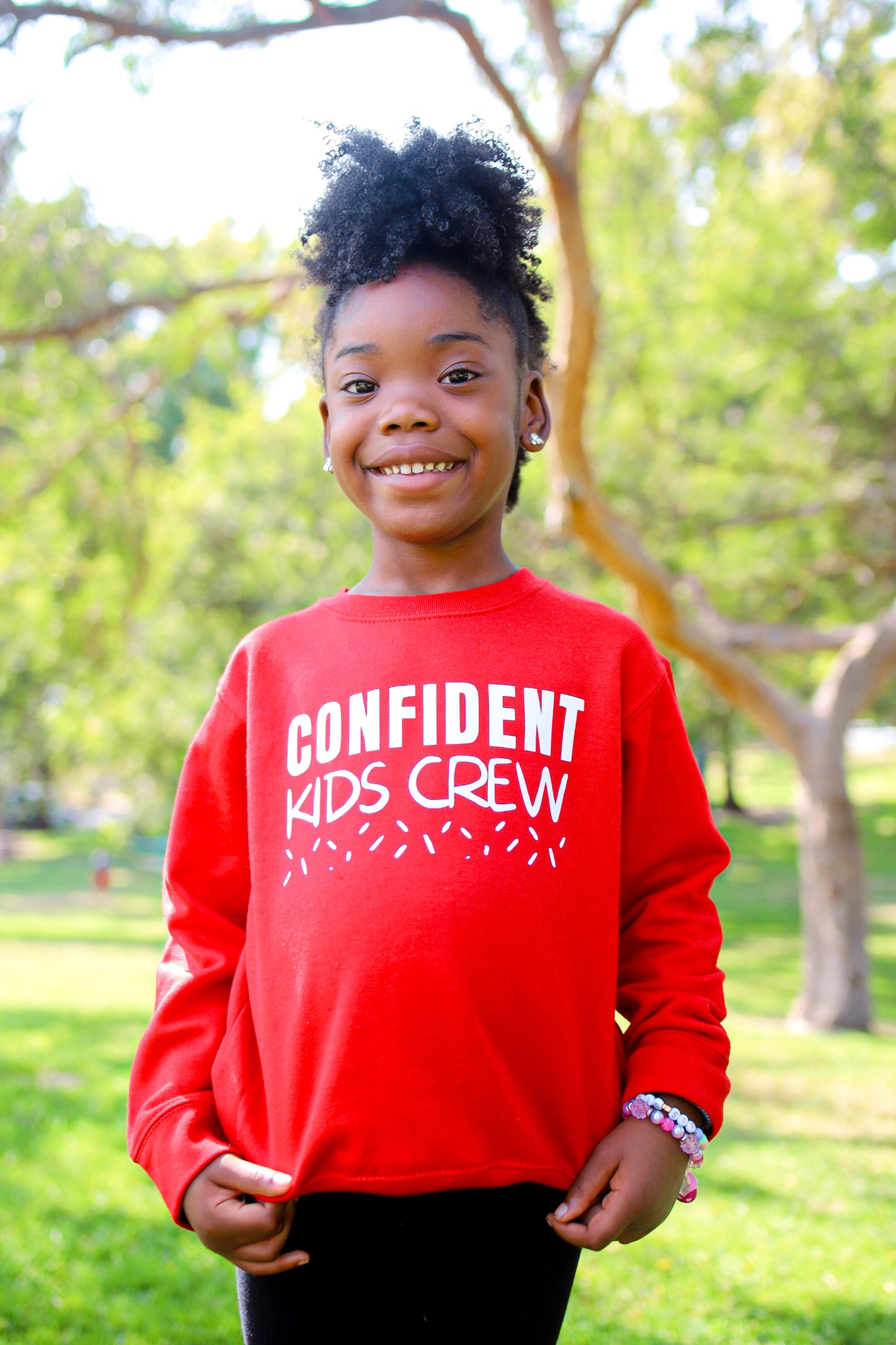 Confident Kids Crew - Kids Sweatshirt (Red)
