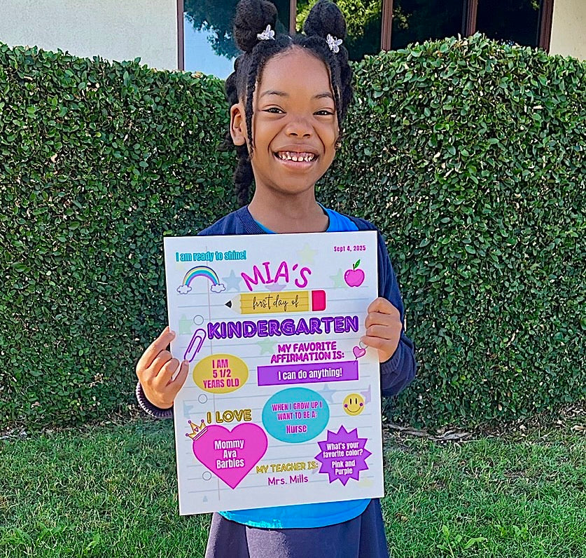 Personalized First Day of School Sign | Custom Back-to-School Printable for Kids (Notebook)