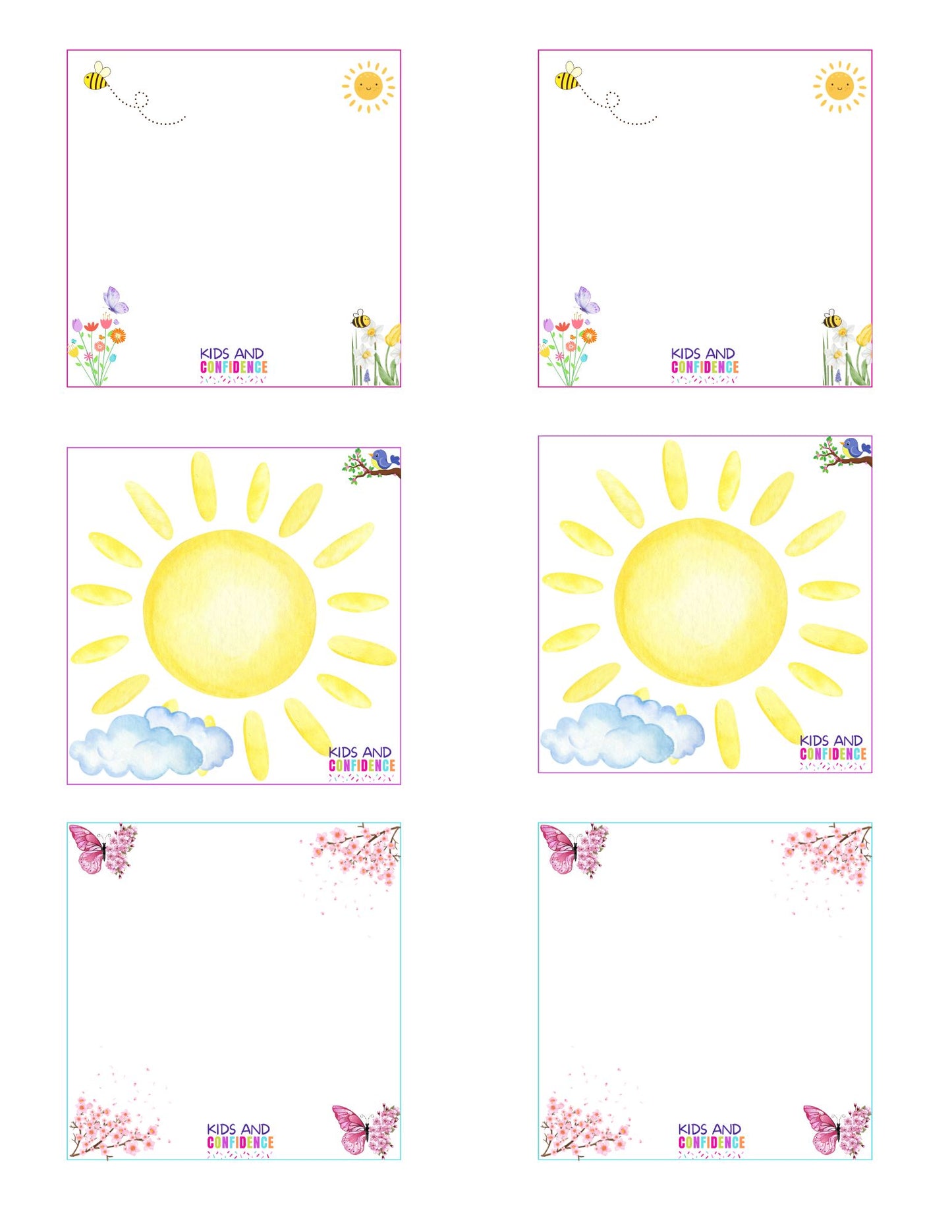 Printable Spring Affirmation Notes – Fun & Positive Notes for Kids