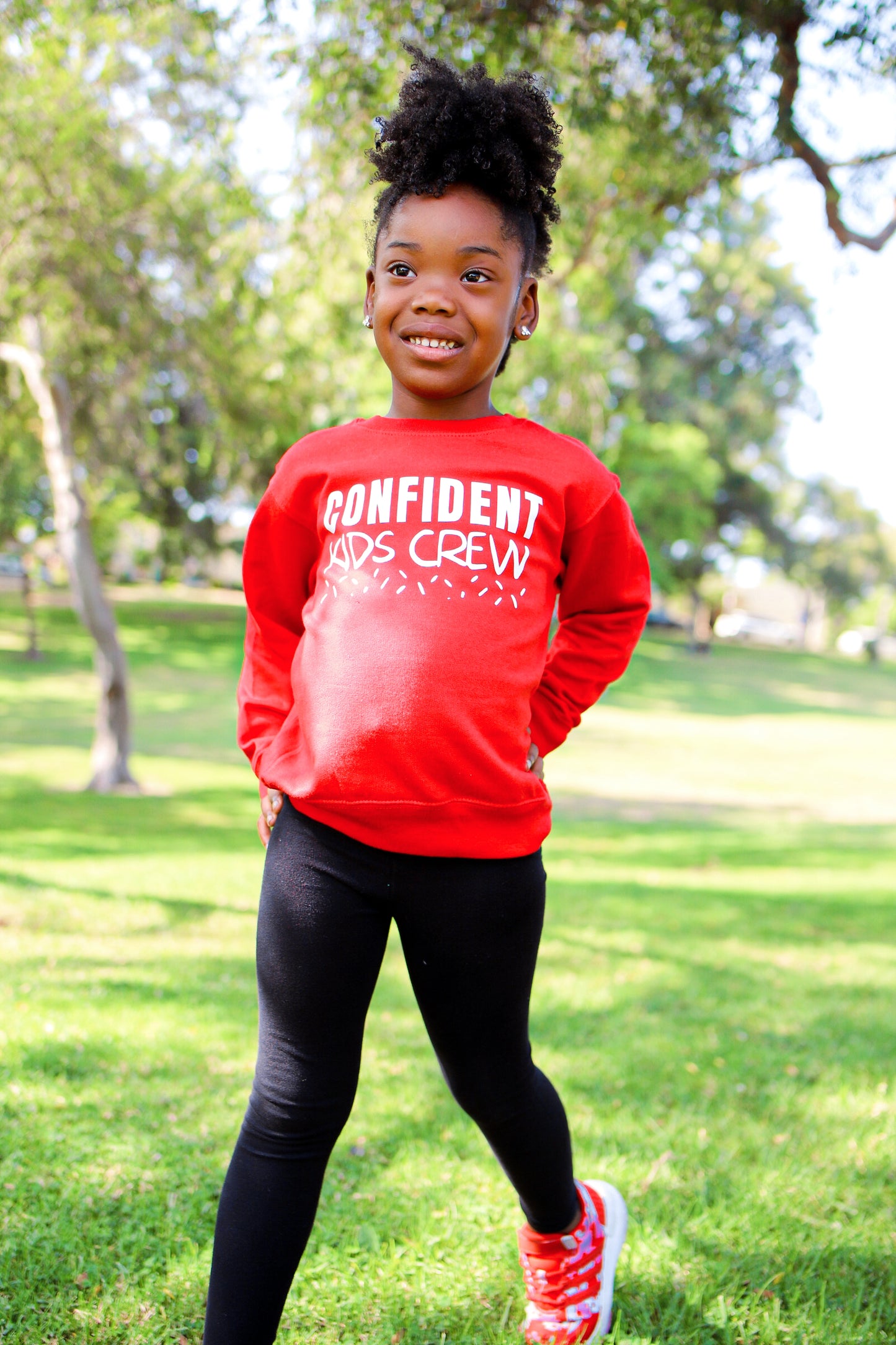 Confident Kids Crew - Kids Sweatshirt (Red)