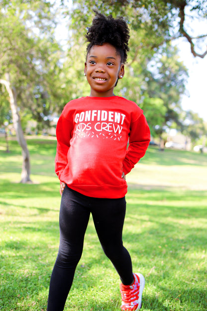 Confident Kids Crew - Kids Sweatshirt (Red)