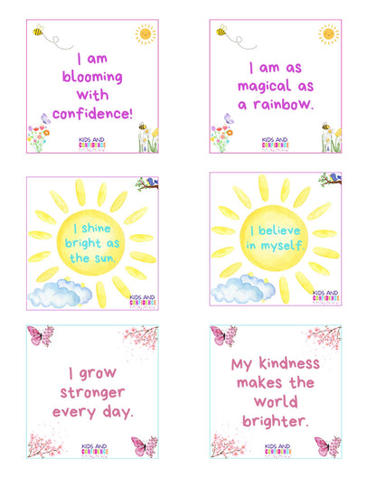 Printable Spring Affirmation Notes – Fun & Positive Notes for Kids